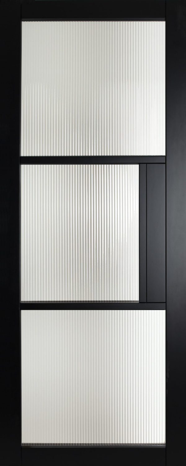 Berkeley Black 3 Pane with Reeded Glass - Elegant Designs